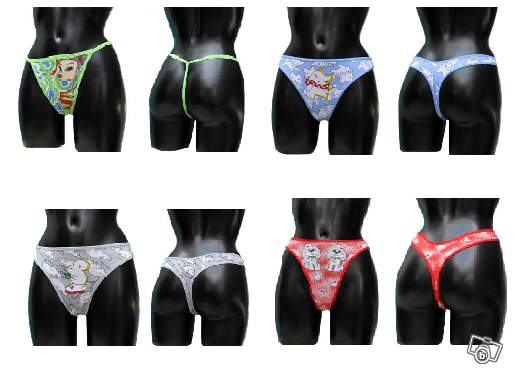 Particulier vend strings fantaisie motif. 1€ pièce