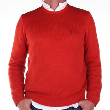 Ralph Lauren vetement homme rouge pull encolure ronde